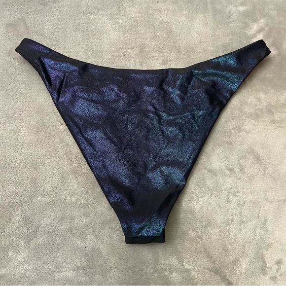 New! Beach Riot Kaylin shadow shimmer blue cheeky bikini bottoms 10022 - Picture 8 of 9